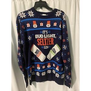 Bud Light Seltzer Beer Holiday‎ Christmas Sweater Large